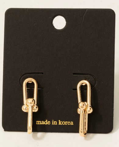 Double U Chain Link Dangle Earrings