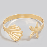 Shell & Starfish Cuff Bracelet