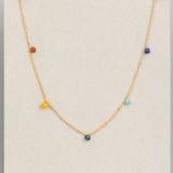 Mini Rainbow Beaded Charm Necklace