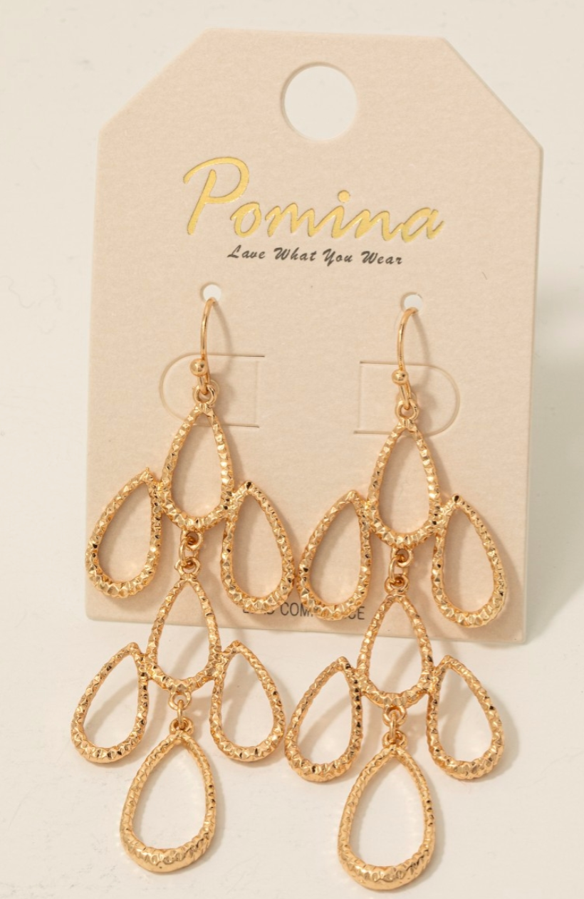 Multi Tear Dangle Hook Earrings