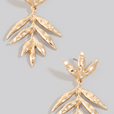 Metallic Leaves Dangle Earrings