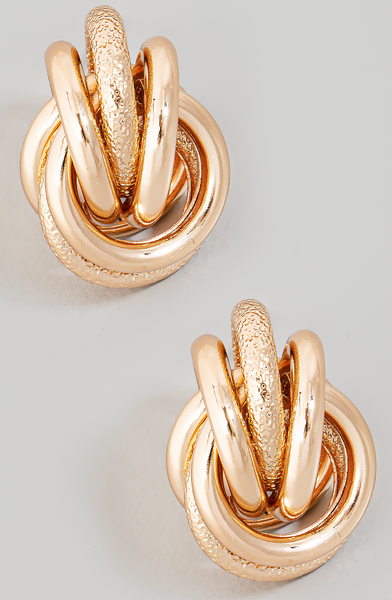 Linked Hoop Charms Dangle Earrings