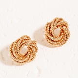 Gold Knot Twist Stud Earrings