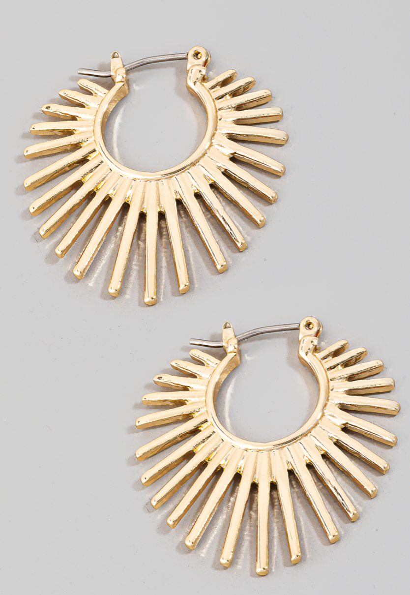 Gold Sunshine Hoop Earrings
