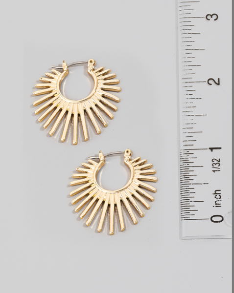 Gold Sunshine Hoop Earrings