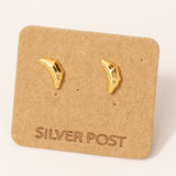 Gold Dipped Croissant Stud Earrings