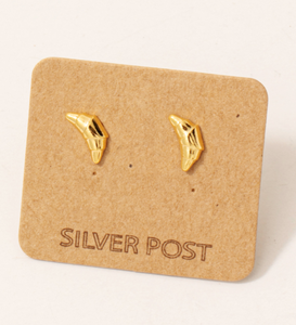 Gold Dipped Croissant Stud Earrings