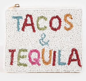 Tacos And Tequila Beaded Coin Purse