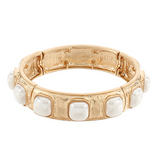 Pearl Square Stone Station Bracelet