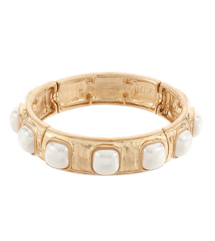 Pearl Square Stone Station Bracelet