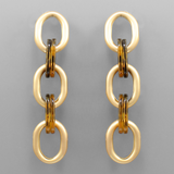 Tortoise & Metal Chain Earrings