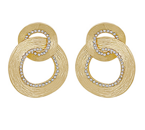 Linked Paved Gold Earrings