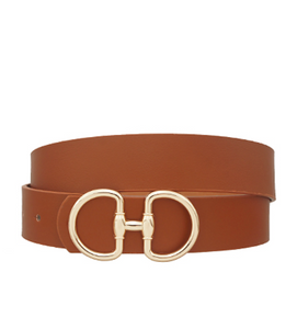 Link Buckle Belt - Cognac