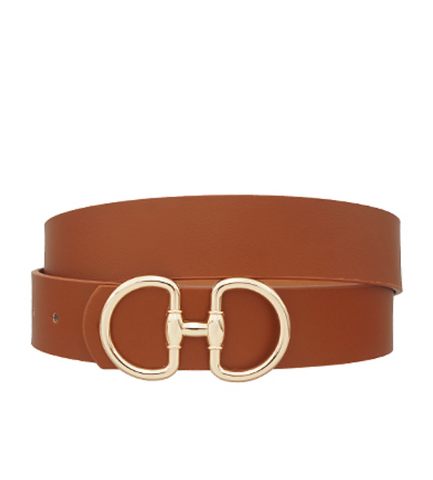 Link Buckle Belt - Cognac