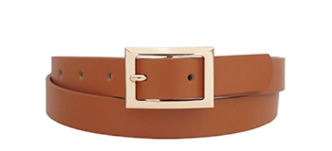 Rectangle Buckle Belt - Cognac