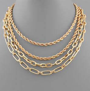Gold Chunky Chain Layer Necklace