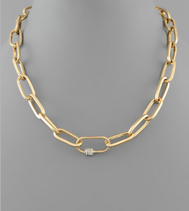 Crystal Carabiner Chain Necklace