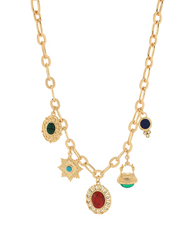 Colorful Stone Charm Chain necklace