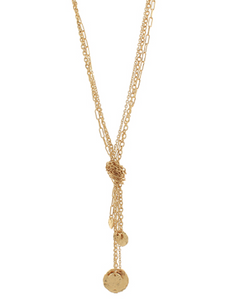 Knotted Layered Hammered Disc Necklace