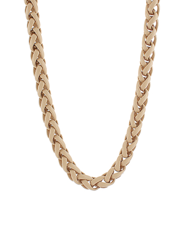 Color Coated Chain Necklace - Beige