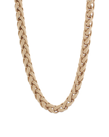Color Coated Chain Necklace - Beige