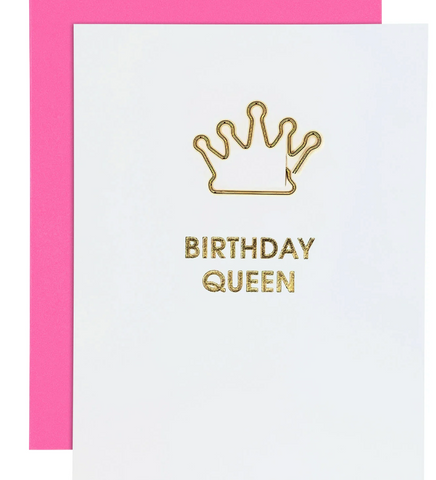 Birthday Queen - Paper Clip Letterpress Card