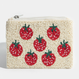 Multi Strawberry Seed Beaded Coin Purse