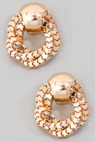 Chain Hoop Door Knocker Earrings