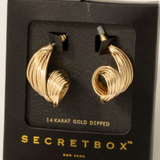 Wire Swirl Drop Earrings - Gold Dipped