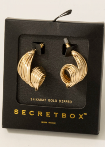 Wire Swirl Drop Earrings - Gold Dipped