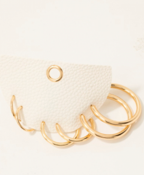 Three Pair Hoop Earrings Set