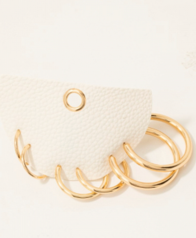 Three Pair Hoop Earrings Set