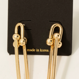 Long Oval Link Dangle Earrings