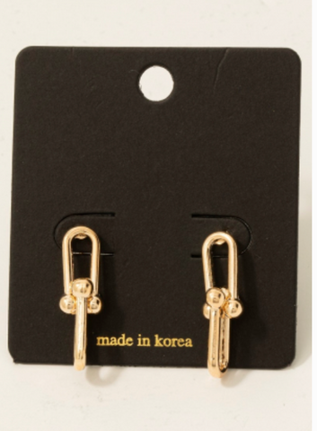 Double U Chain Link Dangle Earrings