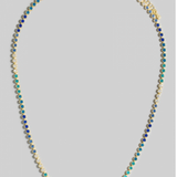 Blue Gradient Cz Tennis Chain Necklace
