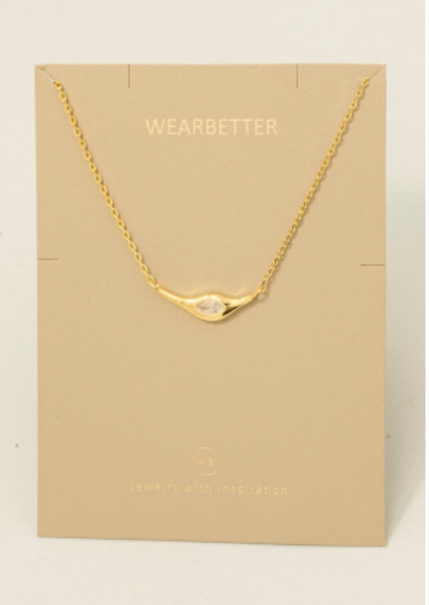 Cz Stud Pendant Necklace