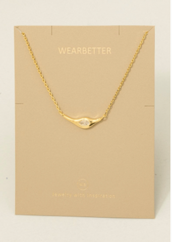 Cz Stud Pendant Necklace