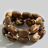 Brown Chunky Beads Bracelet Set