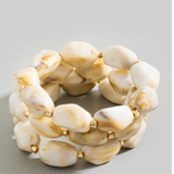 Ivory Chunky Beads Bracelet Set