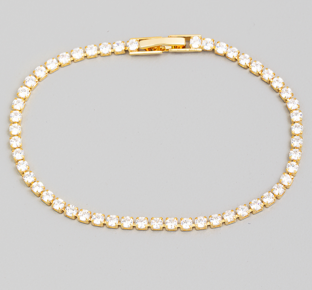 Rhinestone Chain Clasp Bracelet