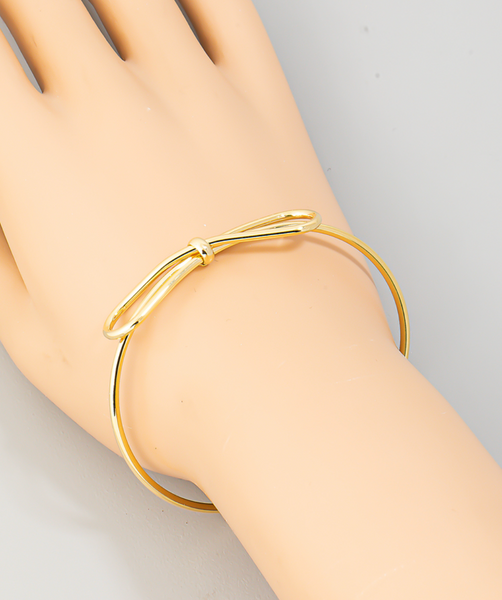 Ribbon Bow Metallic Cuff Bracelet