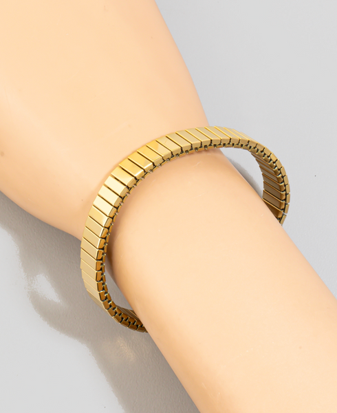 Rectangle Metallic Bars Elastic Bracelet