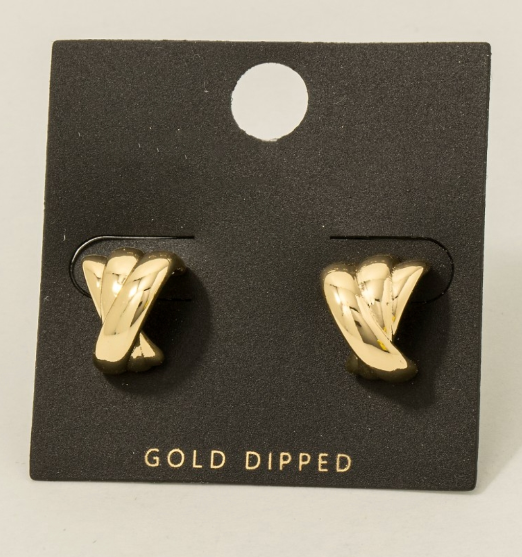 Gold Dipped Staggered Layered Hoop Earrings