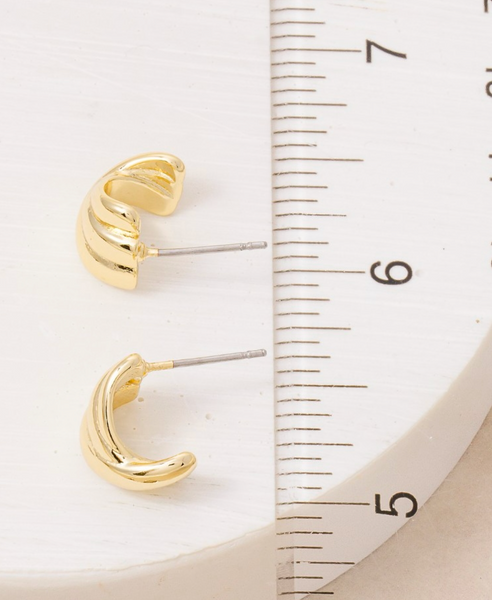 Gold Dipped Staggered Layered Hoop Earrings