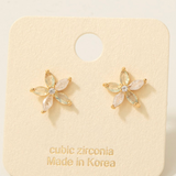 Cz Flower Stud Earrings