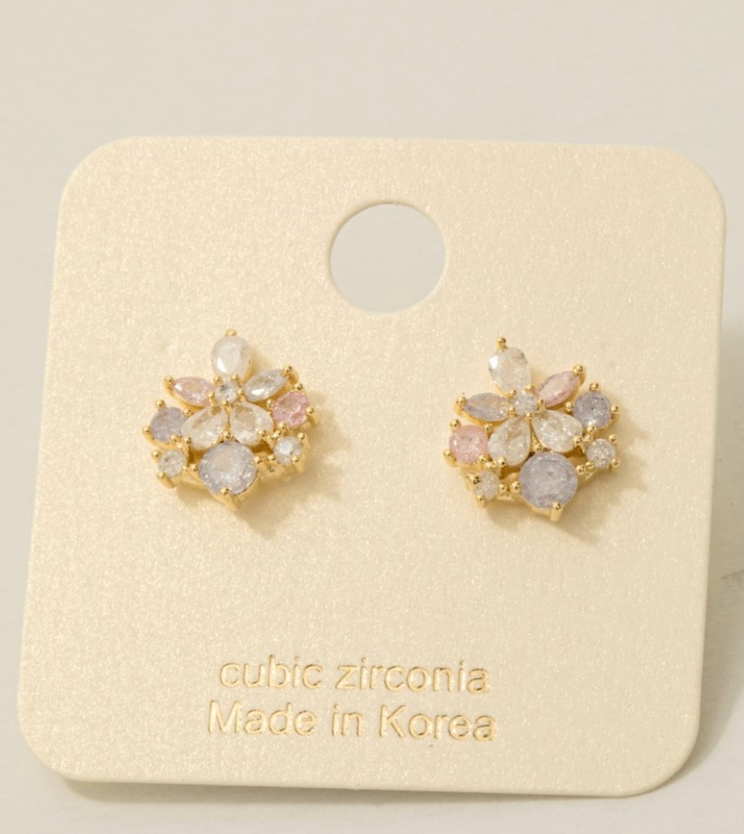 Cluster Flower Stud Earrings