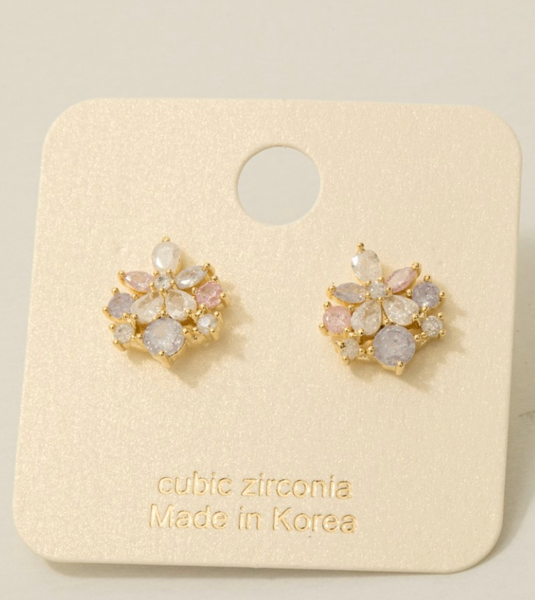 Cluster Flower Stud Earrings