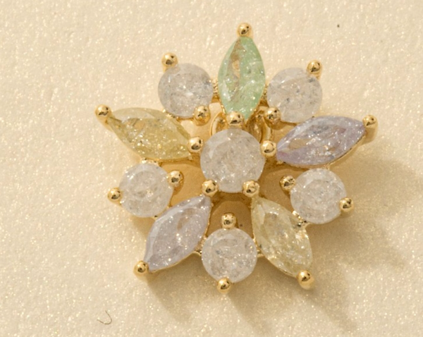 Flower Stud Earrings CZ