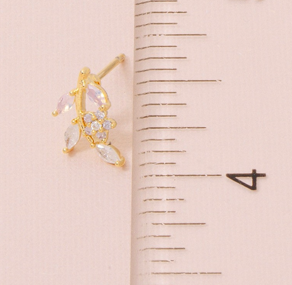 Cz Leaf Drop Earrings