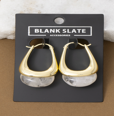 Stone and Gold Hoops